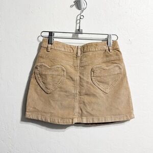 Mini Boden Heart Pocket Corduroy Skirt 9-10y Tan Khaki
